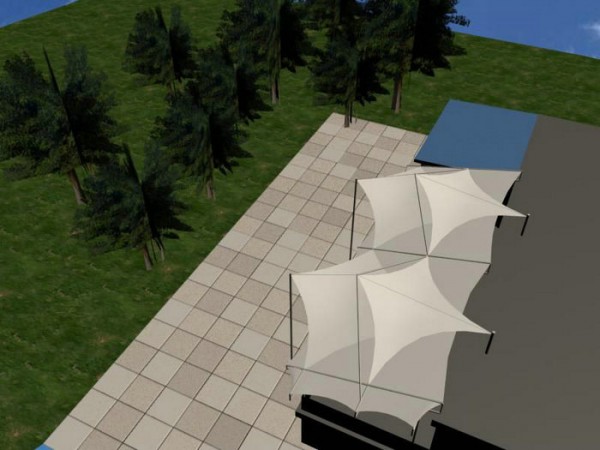 休閑區膜結構效果圖 